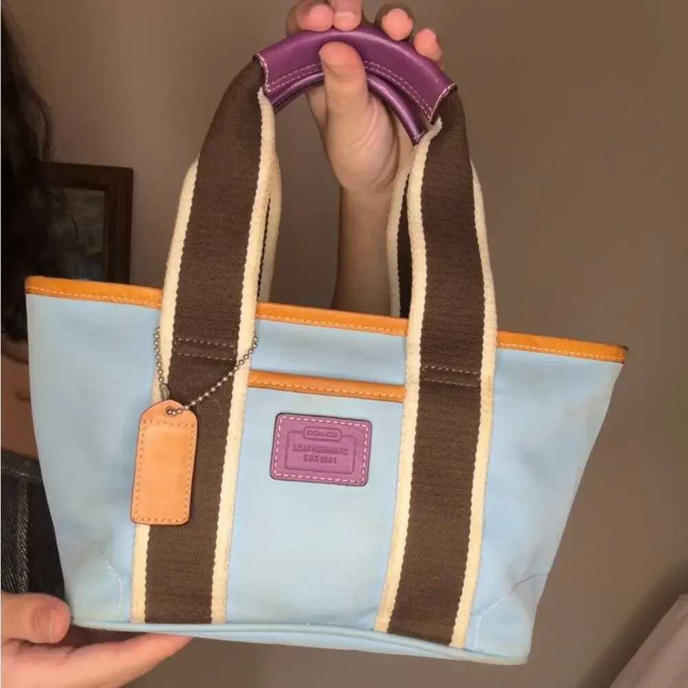 Coach | Bags | Coach Vintage Mini Hampton Bag Tote Y2k Colorblock